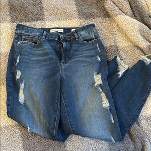 GUESS Women's Distressed Blue Jeans